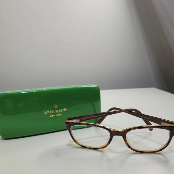 Kate Spade Blakely Tortoise Eyeglass Frames and Eyeglass Hard Case - Picture 1 of 14